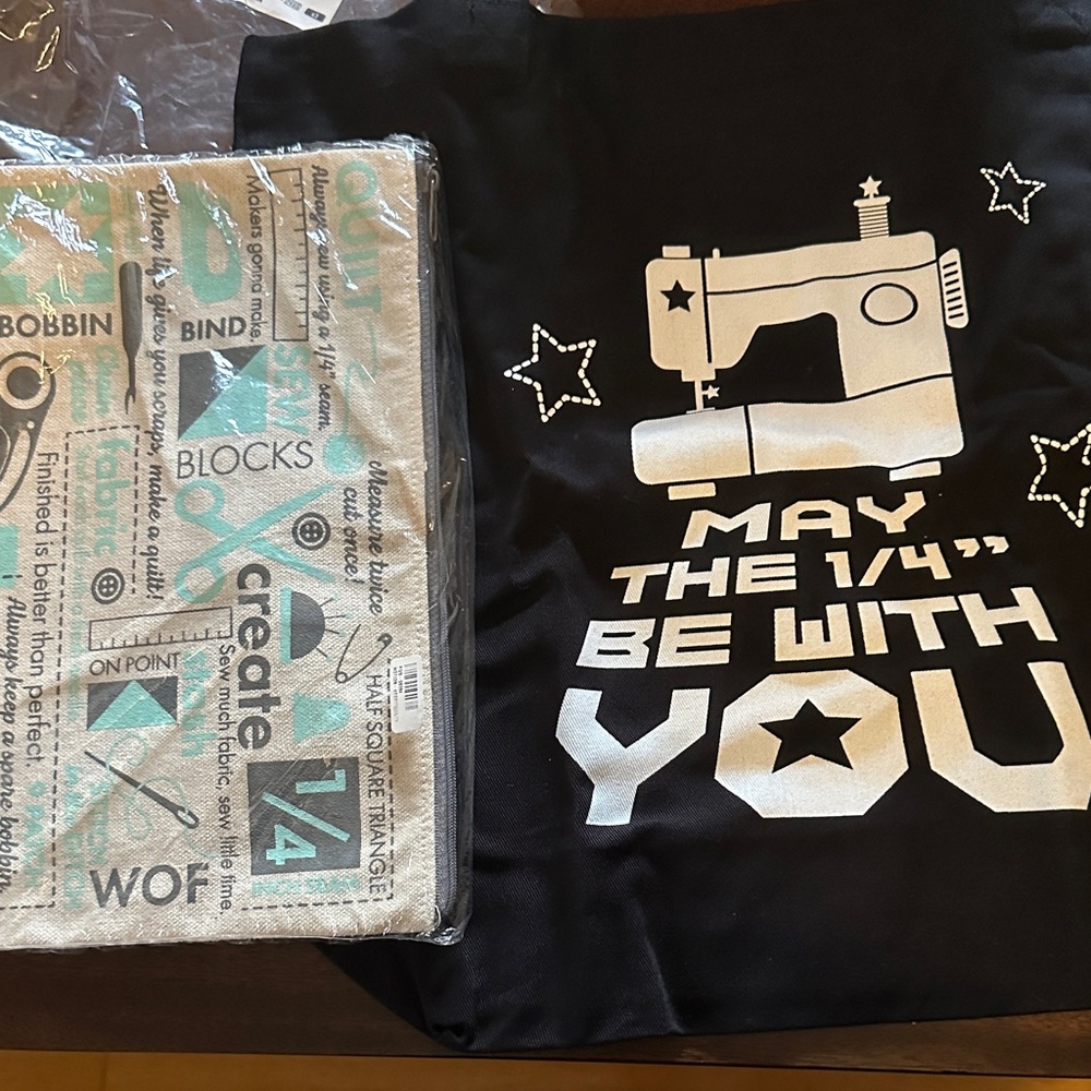 Organic cotton tote bag, and accessories pouch